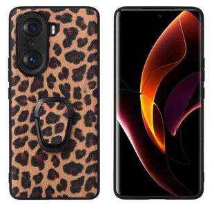 For Honor 60 Pro Leather Back Phone Case with Holder(Leopard Print)