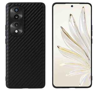 For Honor 70 Pro Leather Back Phone Case(Black Carbon Fiber Texture)