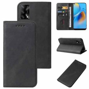 For OPPO F19 Magnetic Closure Leather Phone Case(Black)