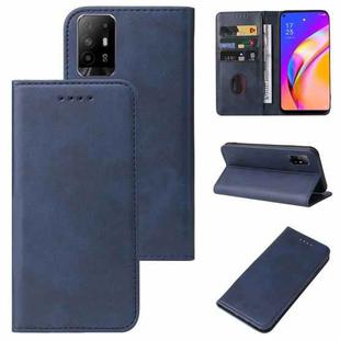 For OPPO F19 Pro+ 5G Magnetic Closure Leather Phone Case(Blue)