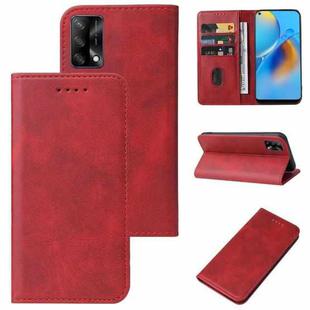 For OPPO F19s 5G Magnetic Closure Leather Phone Case(Red)