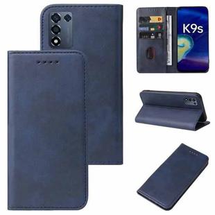 For OPPO K9s Magnetic Closure Leather Phone Case(Blue)