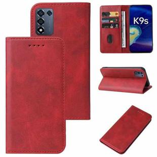 For OPPO K9s Magnetic Closure Leather Phone Case(Red)