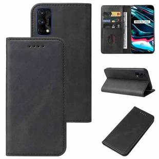 For Realme 7 Pro Magnetic Closure Leather Phone Case(Black)
