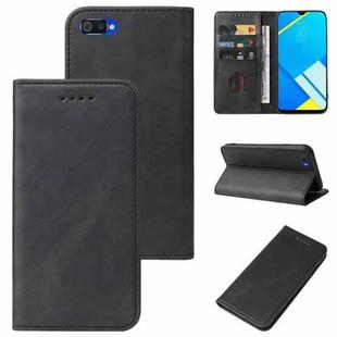 For Realme C2 Magnetic Closure Leather Phone Case(Black)