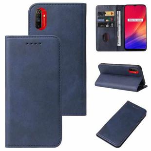 For Realme C3 Magnetic Closure Leather Phone Case(Blue)