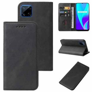 For Realme C12 Magnetic Closure Leather Phone Case(Black)