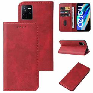 For Realme Narzo 50A Prime Magnetic Closure Leather Phone Case(Red)