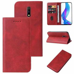 For Realme X Magnetic Closure Leather Phone Case(Red)