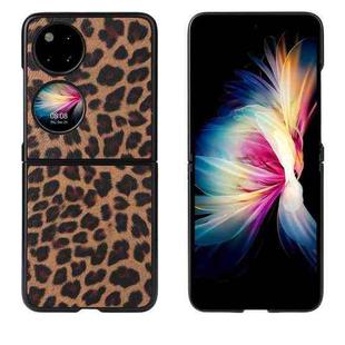 For Huawei P50 Pocket Leather Back Phone Case(Leopard Print)