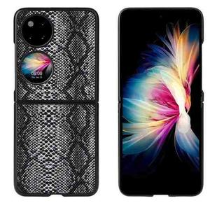 For Huawei P50 Pocket Leather Back Phone Case(Snakeskin Print)