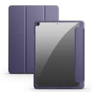 Acrylic 3-folding Smart Leather Tablet Case For iPad 9.7 2018/2017(Purple)