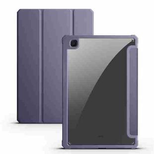 For Samsung Galaxy Tab S6 Lite 2020/2022 Acrylic 3-folding Smart Leather Tablet Case (Purple)
