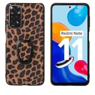 For Xiaomi Redmi Note 11 Pro Leather Back Phone Case with Holder(Leopard Print)