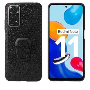 For Xiaomi Redmi Note 11 Pro Leather Back Phone Case with Holder(Black Sequins)
