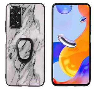 For Xiaomi Redmi Note 11 Leather Back Phone Case with Holder(Marble)