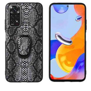 For Xiaomi Redmi Note 11 Leather Back Phone Case with Holder(Snakeskin Print)