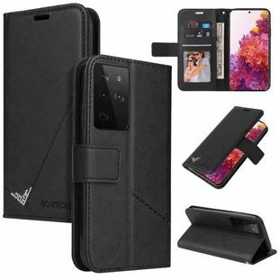 For Samsung Galaxy S21 Ultra 5G GQUTROBE Right Angle Leather Phone Case(Black)