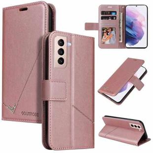 For Samsung Galaxy S22+ 5G GQUTROBE Right Angle Leather Phone Case(Rose Gold)