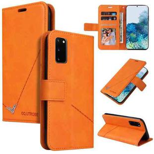 For Samsung Galaxy S20 GQUTROBE Right Angle Leather Phone Case(Orange)