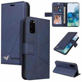 For Samsung Galaxy S20 GQUTROBE Right Angle Leather Phone Case(Blue)