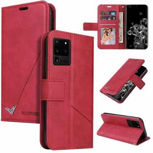 For Samsung Galaxy S20 Ultra GQUTROBE Right Angle Leather Phone Case(Red)