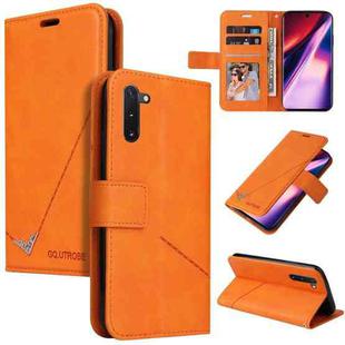 For Samsung Galaxy Note10 GQUTROBE Right Angle Leather Phone Case(Orange)