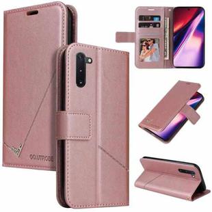 For Samsung Galaxy Note10 GQUTROBE Right Angle Leather Phone Case(Rose Gold)