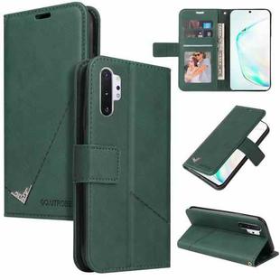 For Samsung Galaxy Note10+ GQUTROBE Right Angle Leather Phone Case(Green)