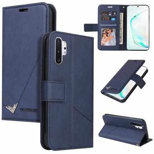 For Samsung Galaxy Note10+ GQUTROBE Right Angle Leather Phone Case(Blue)