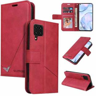 For Samsung Galaxy A42 5G GQUTROBE Right Angle Leather Phone Case(Red)