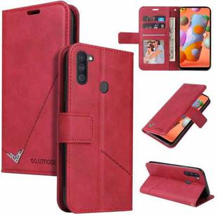 For Samsung Galaxy A11 Global Version GQUTROBE Right Angle Leather Phone Case(Red)