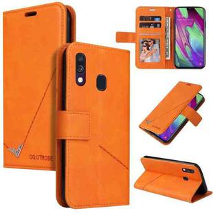 For Samsung Galaxy A40 GQUTROBE Right Angle Leather Phone Case(Orange)