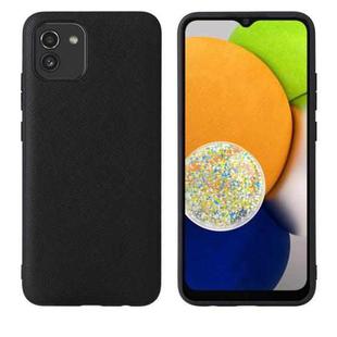 For Samsung Galaxy A03 Leather Back Phone Case(Black)