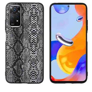 For Xiaomi Redmi Note 11 Leather Back Phone Case(Snakeskin Print)