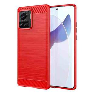 For Motorola Moto X30 Pro/Edge 30 Ultra Brushed Texture Carbon Fiber TPU Phone Case(Red)