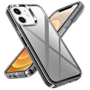 For iPhone 12 Transparent Armor Phone Case(Grey)