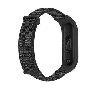 For Xiaomi Mi Band 5 Nylon Two-Section Loop Watch Band(Reflective Black)