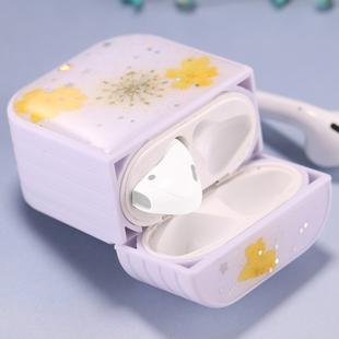 For AirPods 1 / 2 Beautiful Ladies Flowers Pattern Wireless Earphone Protective Case(Yellow)