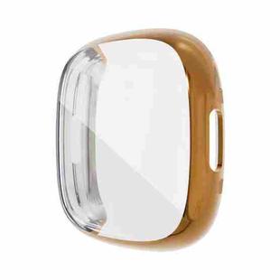 For Fitbit Versa 4 / Sense 2 Electroplating Full Coverage TPU Watch Case(Gold)