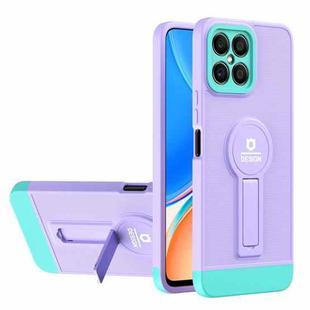 For Honor X8 Small Tail Holder TPU+PC Phone Case(Purple+Light Green)