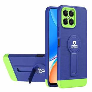 For Honor X8 Small Tail Holder TPU+PC Phone Case(Blue+Green)