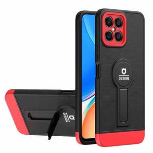 For Honor X8 Small Tail Holder TPU+PC Phone Case(Black+Red)