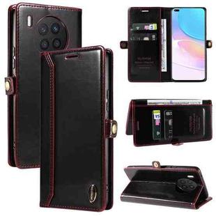 For Huawei nova 8i GQUTROBE RFID Blocking Oil Wax Leather Phone Case(Red)