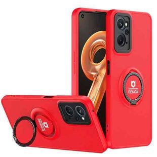 For OPPO A36/A76 4G/A96 4G/Realme 9i Eagle Eye Ring Holder Phone Case(Red + Black)