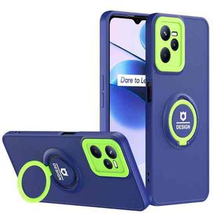 For Realme C35 Eagle Eye Ring Holder Phone Case(Blue + Green)
