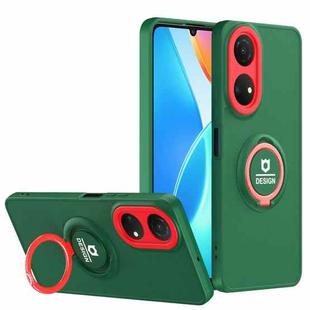 For Honor X7/Play 30 Plus Eagle Eye Ring Holder Phone Case(Dark Green + Red)