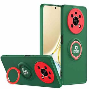 For Honor X9/X30 Eagle Eye Ring Holder Phone Case(Dark Green + Red)