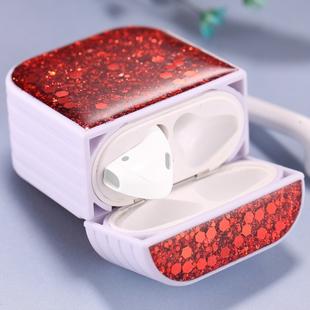 For AirPods 1 / 2 Glitter Sequins Wireless Earphone Protective Case(Red)