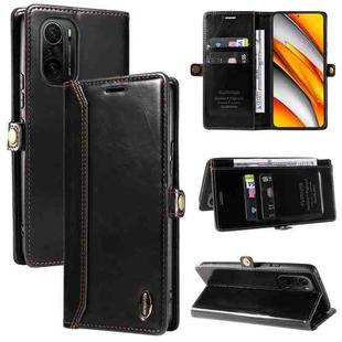 For Xiaomi Poco F3 / Redmi K40 GQUTROBE RFID Blocking Oil Wax Leather Phone Case(Black)